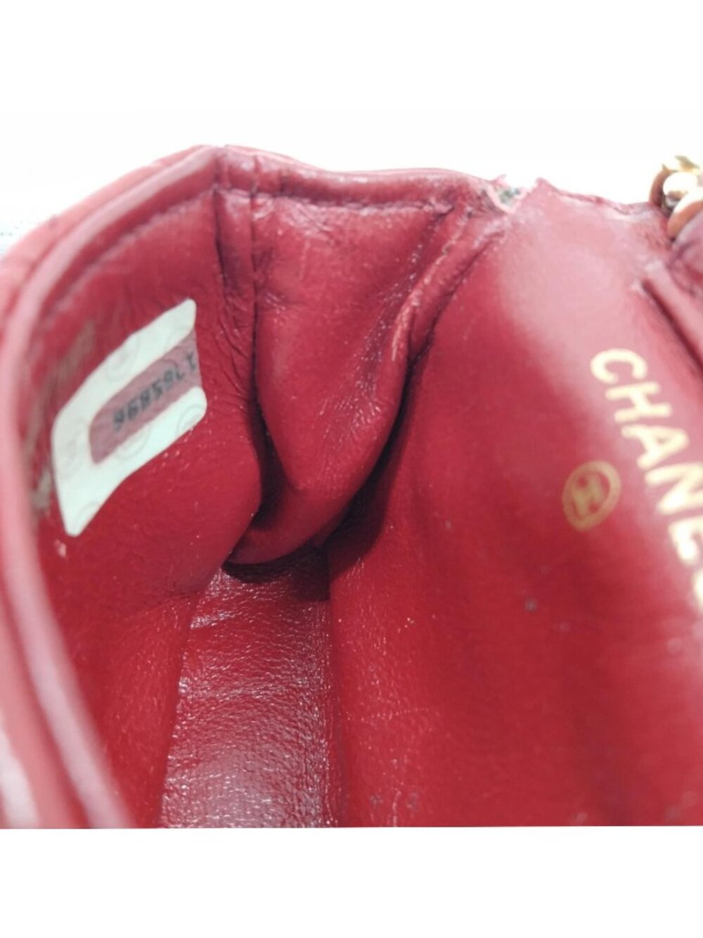 Authentic Chanel Mini Classic Flap Coin Purse Red Quilted Lambskin Chain Bag - Picture 12 of 14